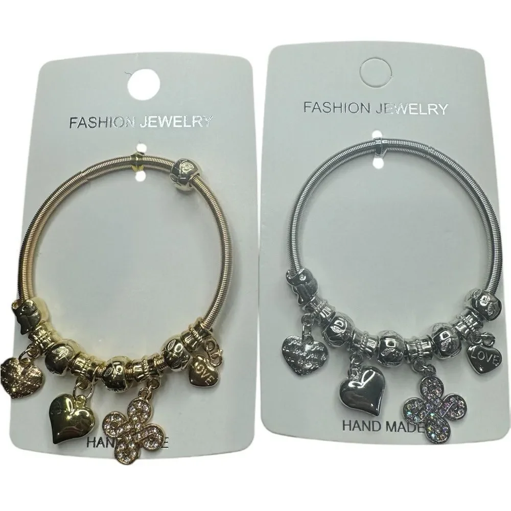 NWT Stretchy Gold or‎ Silver Tone Heart Bracelet $10 Closet Minimum Purchase
